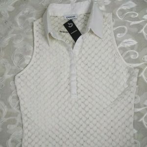 Bebe new white medium sleeveless top